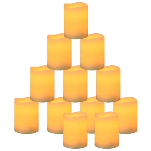 vidaXL Bougies LED sans flamme 50 pcs avec télécommande Blanc chaud