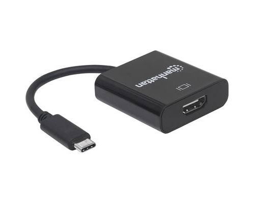 Manhattan 151788 USB / HDMI Adaptateur [1x USB 3.1 mâle type C - 1x HDMI femelle] noir code couleur, flexible, feuille de blindage, certifié UL, connecteur