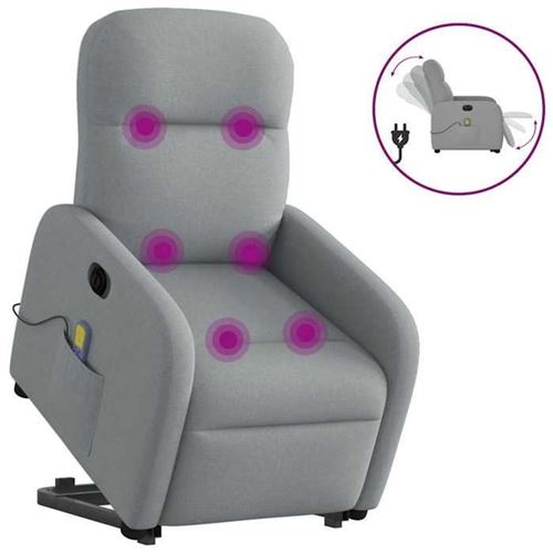 Vidaxl Gris/Clair Fauteuil Inclinable De Massage Électrique - Image 3