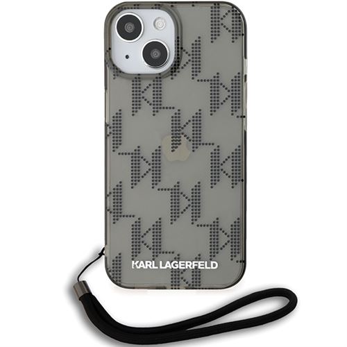 Coque pour iPhone 15 / iPhone 14 / iPhone 13 - Karl Lagerfeld IML Luxury (KLHCCHCP15SHKKDPNSK) - Motif Cordon Mono KL