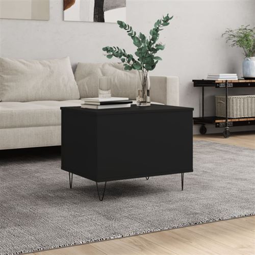 Vidaxl Noir Table Basse 60X44,5X45 Cm Bois D Ingénierie - Image 3