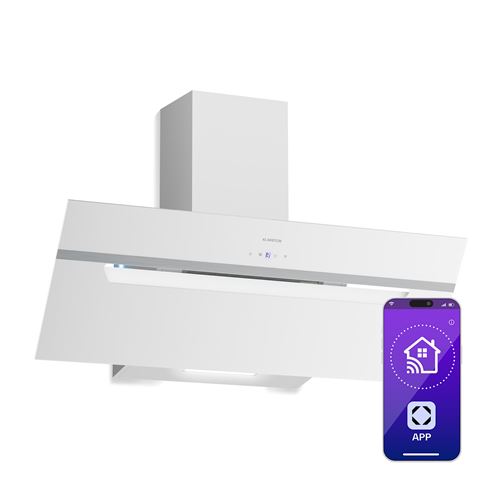 Non Communiqué Blanc Klarstein Bigbite Hotte Aspirante 90 Cm 417 M³/H A+++ Led Commandes Tactile Recyclage Ou Évacuation