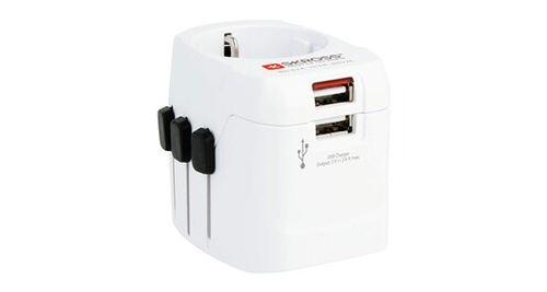 Skross - adaptateur & chargeur (usb) de voyage universel - prises france vers royaume-unis (uk) / etats-unis (usa) / australie / chine