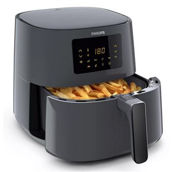 Philips airfryer essential xl digital hd9280/60, friteuse sans huile, 1,2kg, technologie rapid air, 7 préréglages, gris