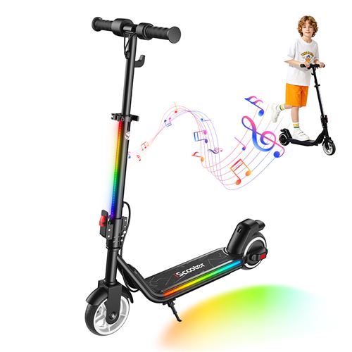 ISCOOTER Trottinette Electrique Enfant Pliable iK3max,3 Vitesses, Autonomie 13km,Hauteur R&eacute;glable,200W,LED Multicolores,6-14 Ans