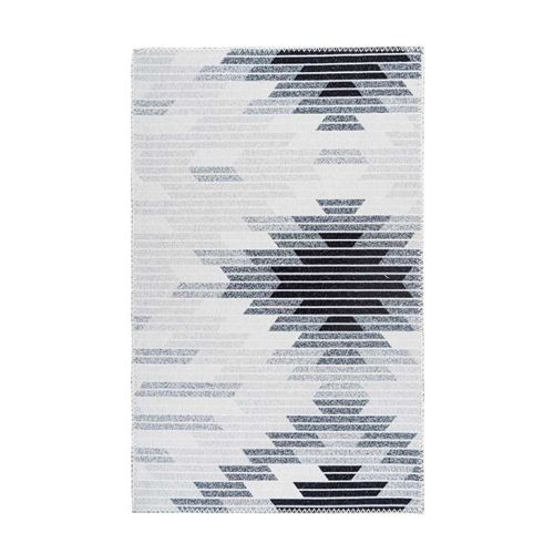 Tapis Tissé Imprimé à Poils Plats "Maya V" Gris 200 x 290 cm