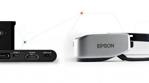 EPSON lunettes 3D stéréoscopiques Black Silver Moverio BT-35E