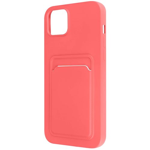 Coque pour iPhone 14 Plus Silicone Souple Porte-carte Fine Légère Avizar corail