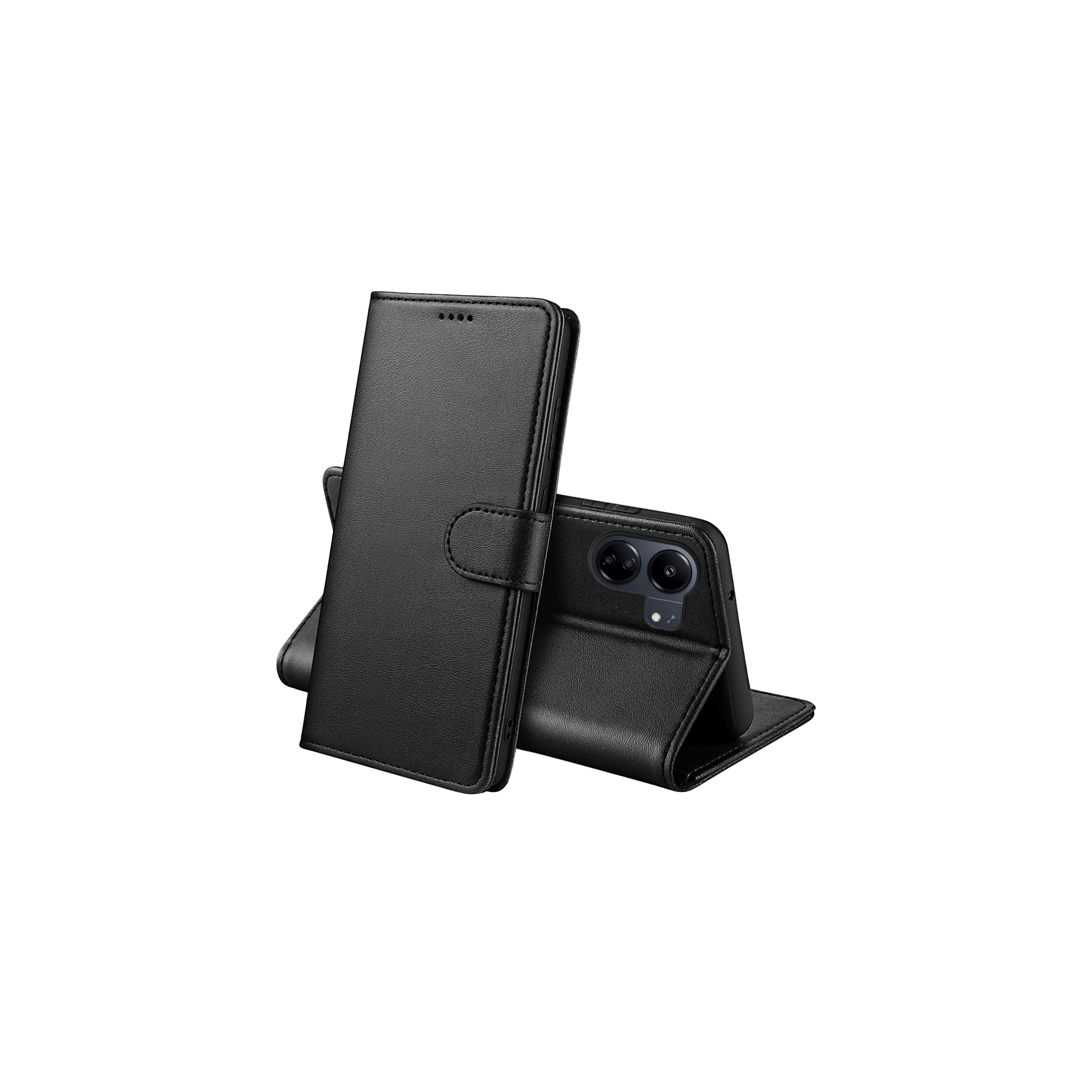 Housse Livre à Rabat Pour Xiaomi Redmi 13C - Noire - TPU - Neuf