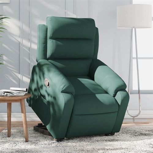 Non Communiqué Vert Vidaxl Fauteuil De Relaxation Inclinable Velours Foncé