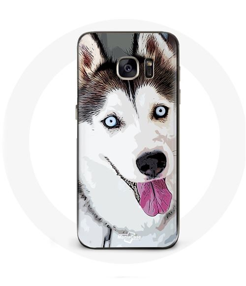 Coque pour samsung galaxy S6 edge Husky Blanc de Sibérie Yeux Bleus Maniacase