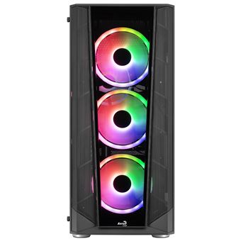 AEROCOOL Boitier Moyen Tour ATX Prism v3 RGB avec panneaux vitrés (Noir) - 1