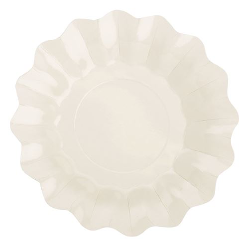 8 assiettes carton ondulé 27cm ivoire - Coloris : Gris63680
