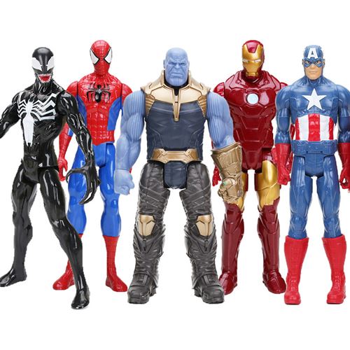 24€01 sur Set de 5 pièces Figurines Avengers Infinity guerre Ironman  Spiderman Captain America Thanos Venom Collection Modèle Jouet 30 cm -  Figurine de collection - Achat & prix