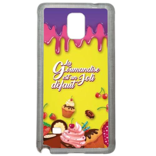 Coque La Gourmandise Est Un Joli Defaut Fond Jaune 01 Compatible Samsung Galaxy Note 4 Transparent