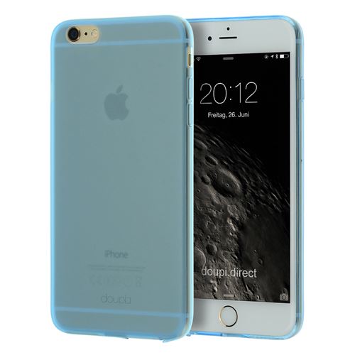 doupi PerfectFit Coque pour iPhone 6 6S (4,7 pouces), avec intégrés dans les bouchons de poussière housse de protection mat transparent, bleu