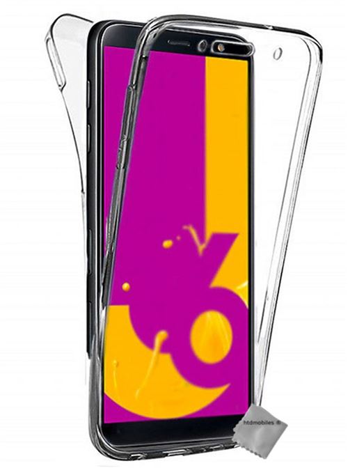 Housse etui coque gel 360 integrale pour Samsung Galaxy J6 (2018) avec film ecran - TRANSPARENT