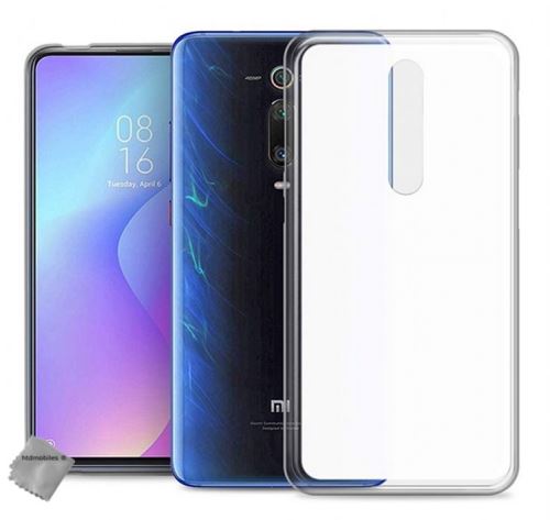 Housse etui coque pochette silicone gel fine pour Xiaomi Mi 9T avec film ecran - BLANC TRANSPARENT