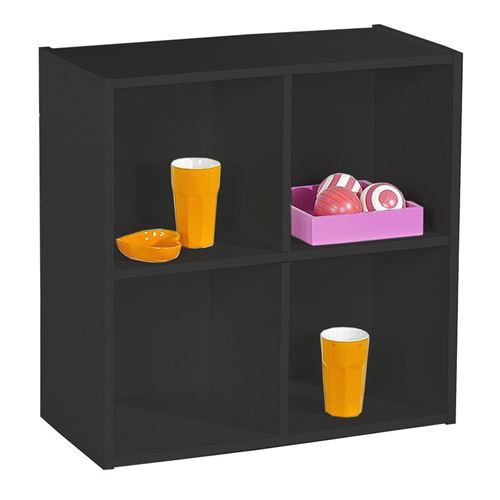 Etagère cube en bois H61.5cm L61.5cm 4 niches COMPO