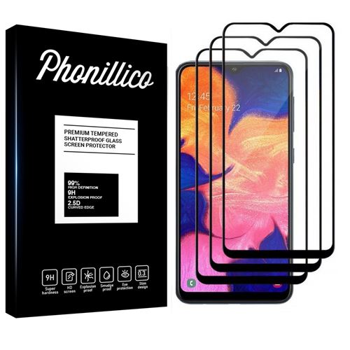 Verre Trempe pour Samsung Galaxy A10 [Pack 3] Film Transparent Bord Noir Vitre Protection Ecran Phonillico®
