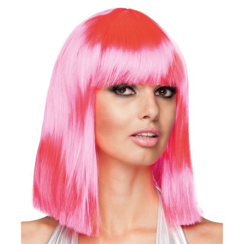 perruque dance rose néon - 85763