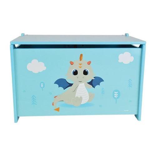 Coffre à jouets Léon le Dragon, en bois pour enfant H. 40 x L. 58 x P. 36 cm