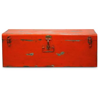 Myfaktory Malle Style Industriel Vintage Design Orange Achat