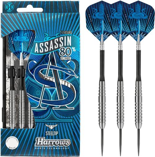 Harrows Assassin Fl&eacute;chettes en tungst&egrave;ne Pointe en acier Argent 22g