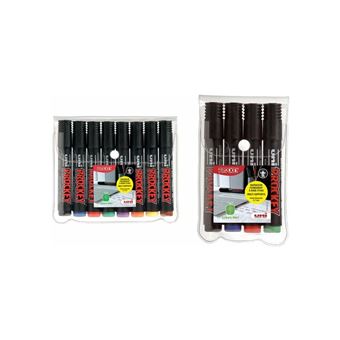 Uni Ball - Uni Mitsubishi Pencil - Marqueur Permanent Inodore Uni Prockey PM122 - Multisupport, Multifonction - Base Eau, Sans Odeur - Pointe Conique Moyenne 1,2-1,8 mm - Noir - Lot de 10