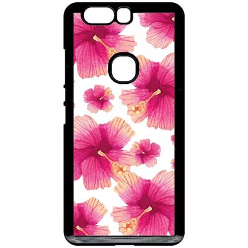 Coque Huawei Honor V8 Hibiscus Fond Blanc