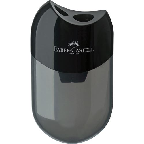 Faber-Castell Noir Taille-Crayon - 2 Trous - Avec Réservoir Semi-Transparent