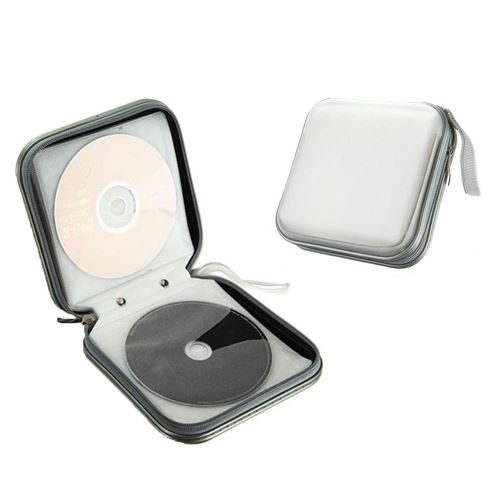 Etui housse de protection portable pour 40 disques CD/DVD - Blanc