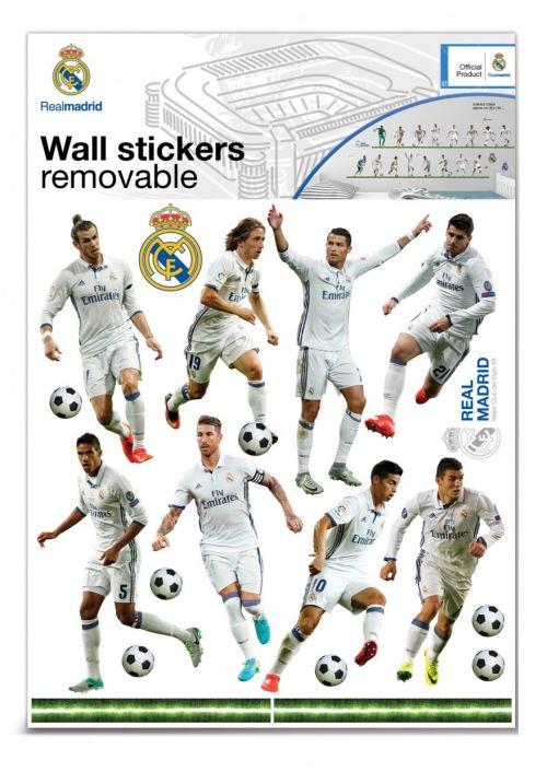 sticker mural 16 joueurs 2 feuilles d'autocollants