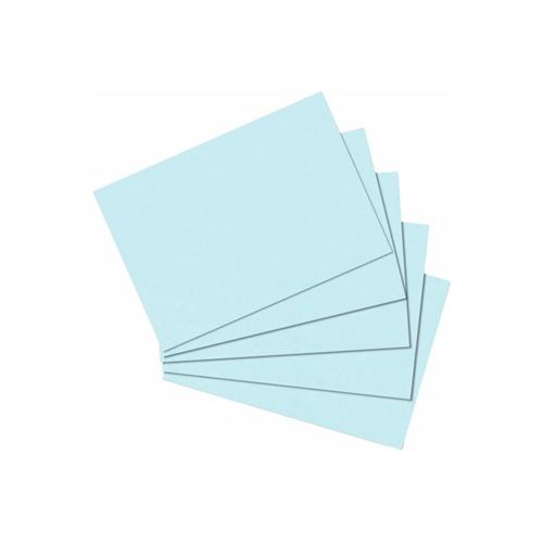Herlitz Fiches bristol, A6, uni, bleu - Lot de 5