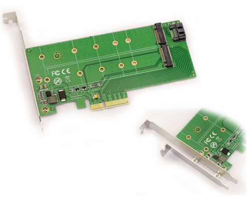 arte contrôleur PCIe 2.0 x4 pour SSD M2 PCIe ET/OU Sata - AVEC SUPPORT 12V ET 3.3V