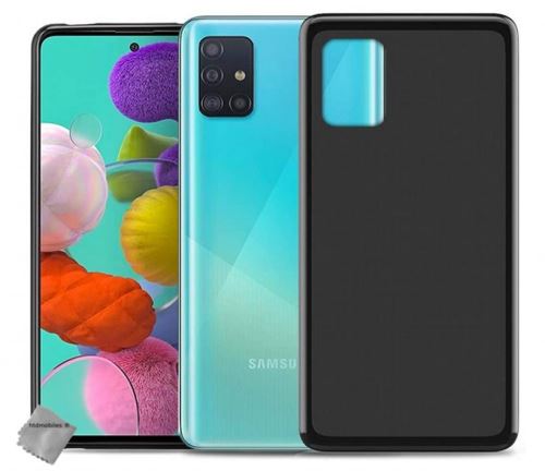 Coque silicone gel fine pour Samsung Galaxy A51 avec film ecran - NOIR