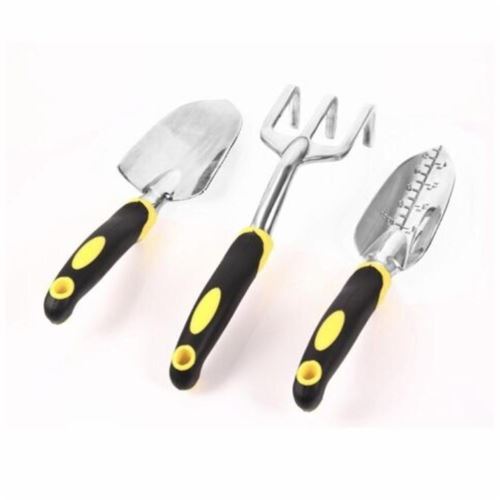 Set avec souple caoutchoutée antidérapante poignée d'outils de jardin Set noir et jaune 3PC @HJS90610243
