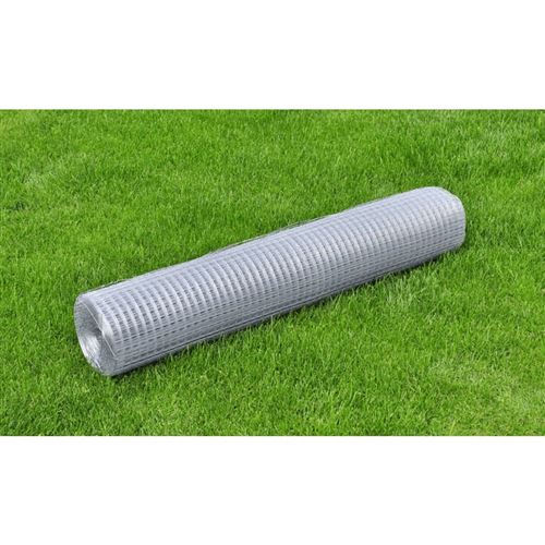 vidaXL Grillage pour volière Acier galvanisé 25 x 1 m Argenté