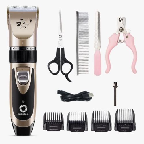 Comparer les prix de Artizlee Tondeuse à Cheveux Pour Animaux Chien Chat Electrique Sans Fil - Or
