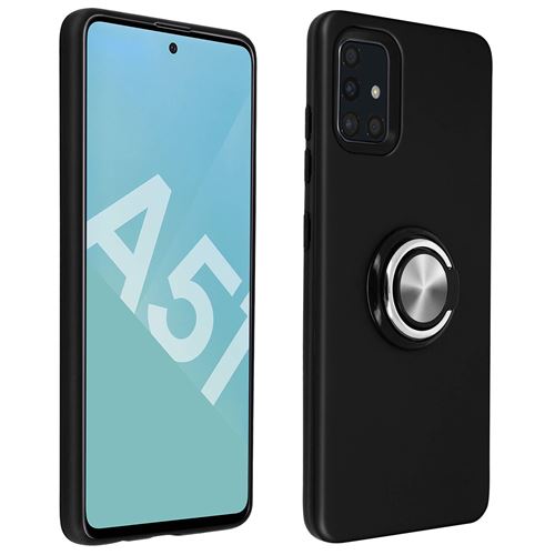 Avizar Coque Pour Galaxy A51 Antichoc Bague Maintien Support Vidéo Bords Surélevés Noir