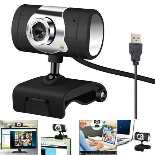 GENERIQUE Webcam USB 2.0 HD portable avec microphone pour ordinateur PC 