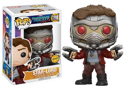 Funko POP ! GotG Vol. 2 Star-Lord avec Casque Variante Chase Tête Bobble en Vinyle