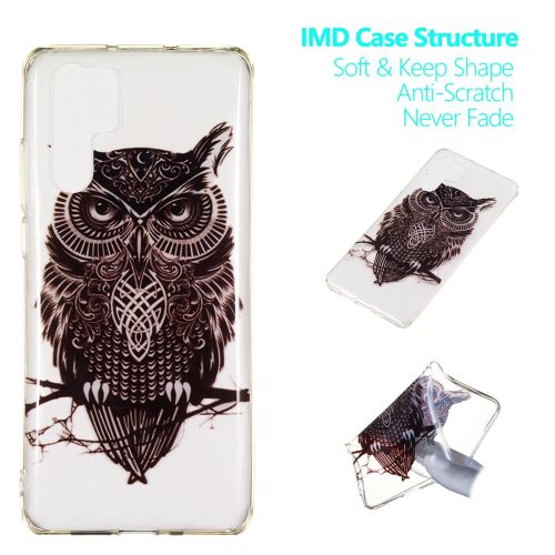 Coque en TPU flexible chouette noire pour votre Huawei P30 Pro