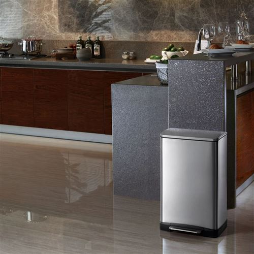 EKO E-Cube Poubelle à Pédale Métal Inox 34,5 x 40,3 x 65 cm 40 litres