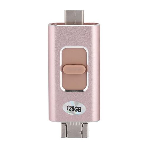 Clé USB 128G Type-C USB Lightning USM 4-en-1 Or rose