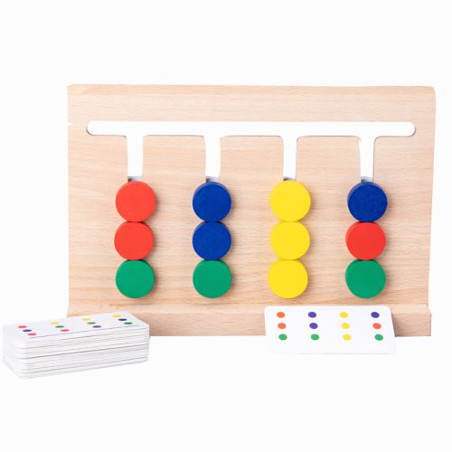 GENERIQUE Quatre Couleurs Jeu Marcher Sagesse Jouets Enfants Puzzle &Eacute;ducatif Jouet en Bois Multicolore WEN151 