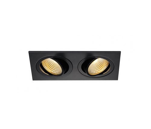 Kit new tria 2 led carre noir 2x6w 2700k 38° alim&clips ressorts incl