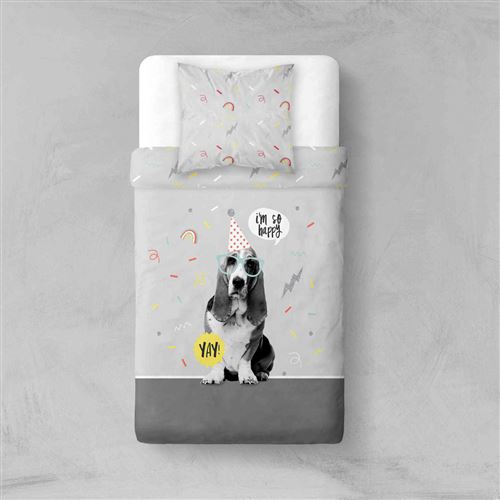 Parure de lit enfant Smile Dog Yay 140x200 - Today