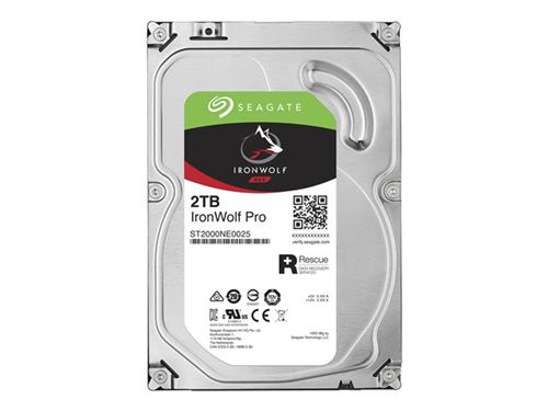 Seagate IronWolf PRO 2 TB, ST2000NE0025, 2-ans service rescue, 5 ans Garantie - disque dur interne, 8,9 cm (3,5 Zoll), 128 MB Cache, 7200 RPM SATA 6Gb/s