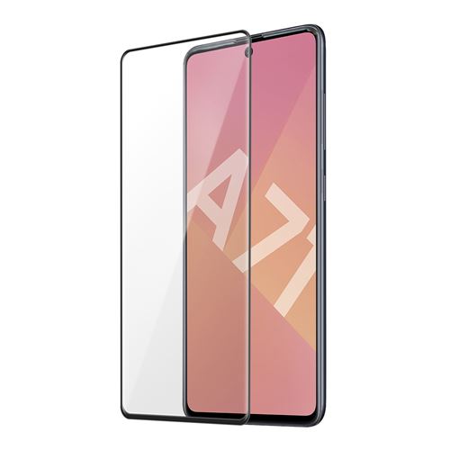 Film Écran pour Galaxy A71 Verre Trempé 9H Anti traces Transparent Contour noir